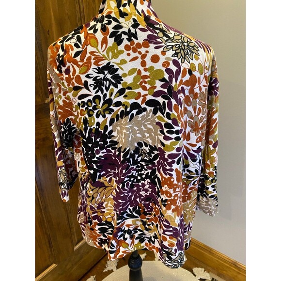 Christopher Banks Sweater Open Front Purple Gold Open Front Size Large Casual - Picture 7 of 11